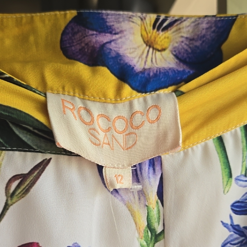 Anthropologie NWT Floral Yellow Maxi Skirt Sz 12 - Picture 3 of 5